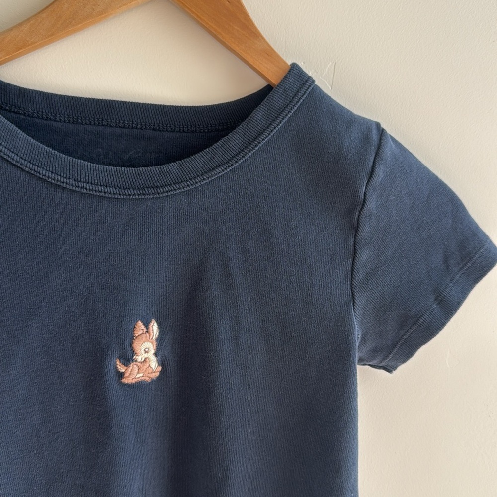 Navy John Galt baby tee
